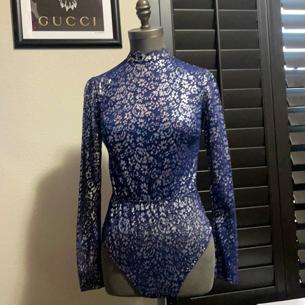 Metallic & Navy blue One piece